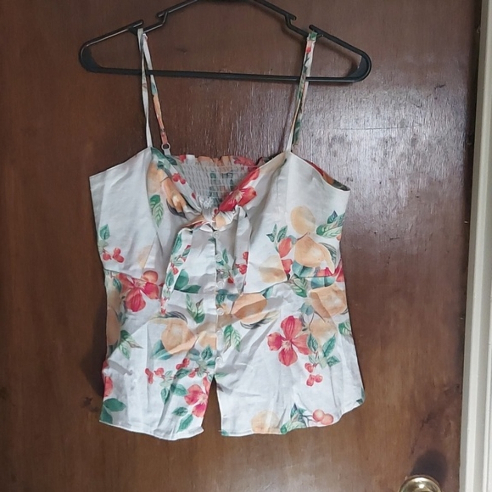 White Floral Tank